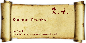 Kerner Aranka névjegykártya